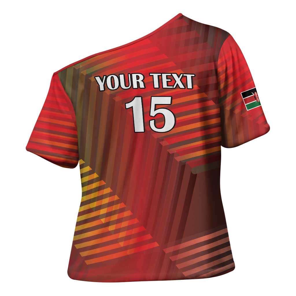 Kenya Athletics Cross Shoulder Shirt Run Faster - Wonder Print Shop