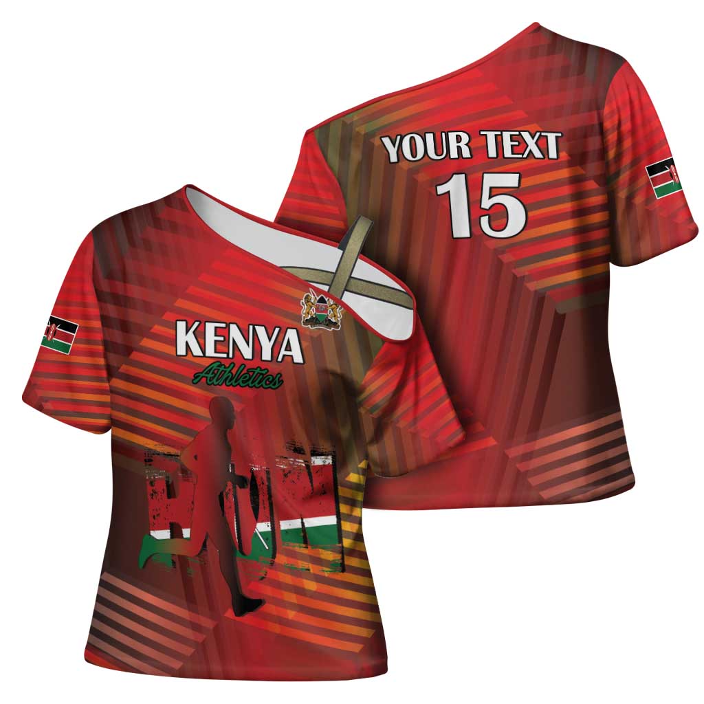 Kenya Athletics Cross Shoulder Shirt Run Faster - Wonder Print Shop