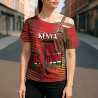 Kenya Athletics Cross Shoulder Shirt Run Faster - Wonder Print Shop