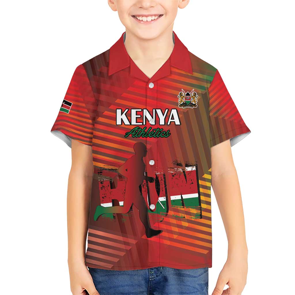 Kenya Athletics Kid Hawaiian Shirt Run Faster - Wonder Print Shop