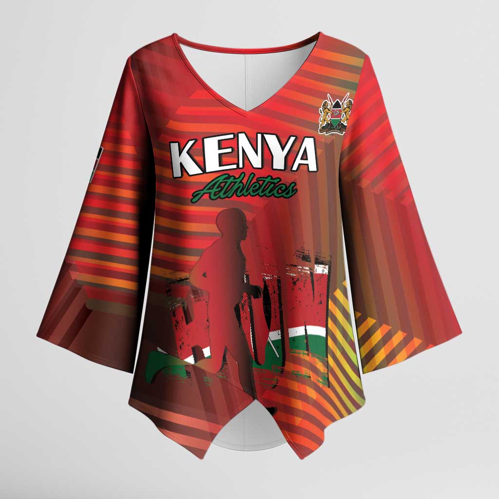 Kenya Athletics Kimono Sleeve Blouse Run Faster - Wonder Print Shop