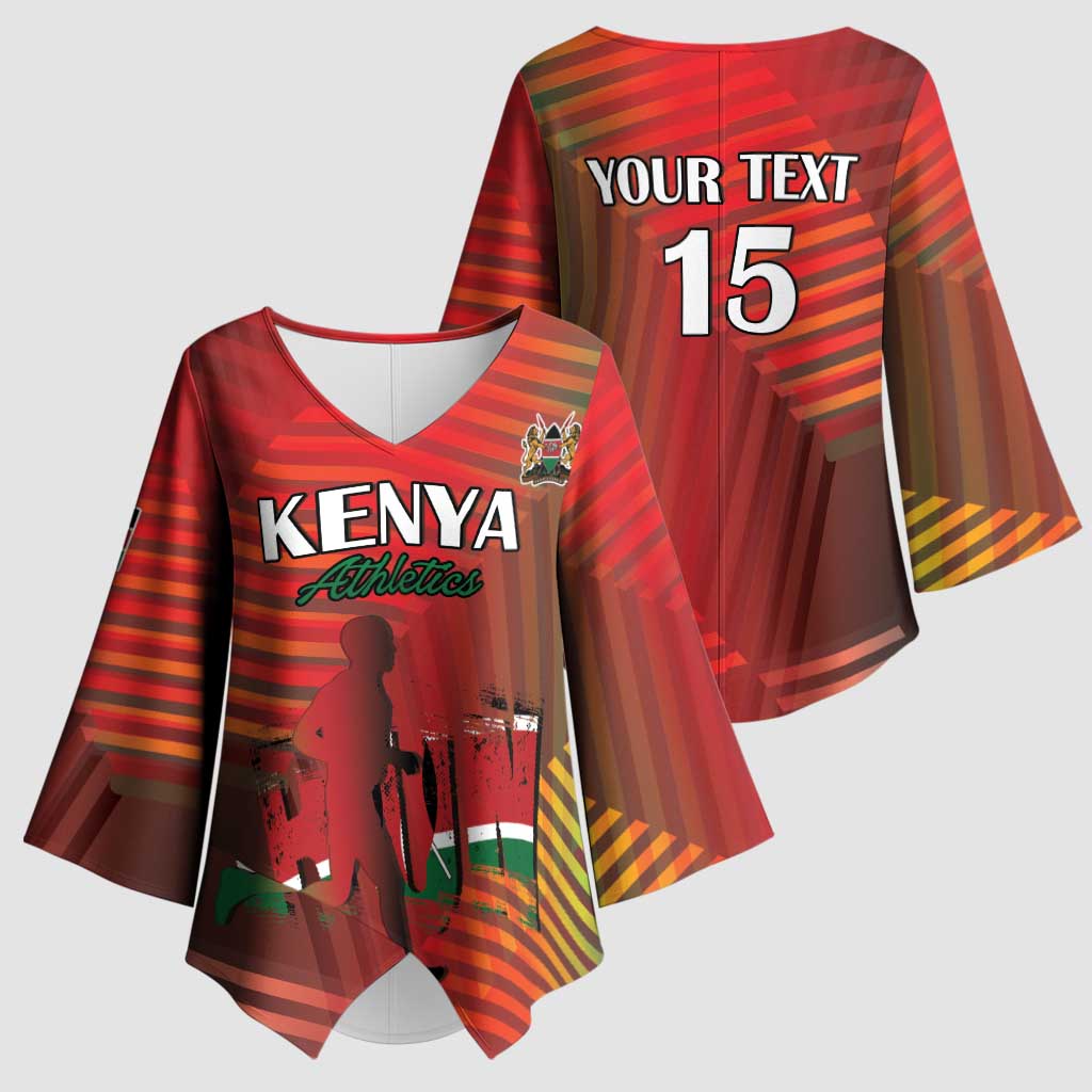 Kenya Athletics Kimono Sleeve Blouse Run Faster - Wonder Print Shop