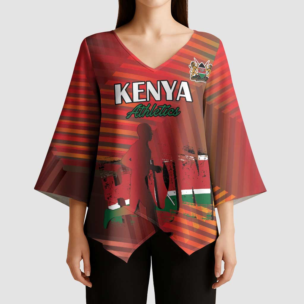 Kenya Athletics Kimono Sleeve Blouse Run Faster - Wonder Print Shop