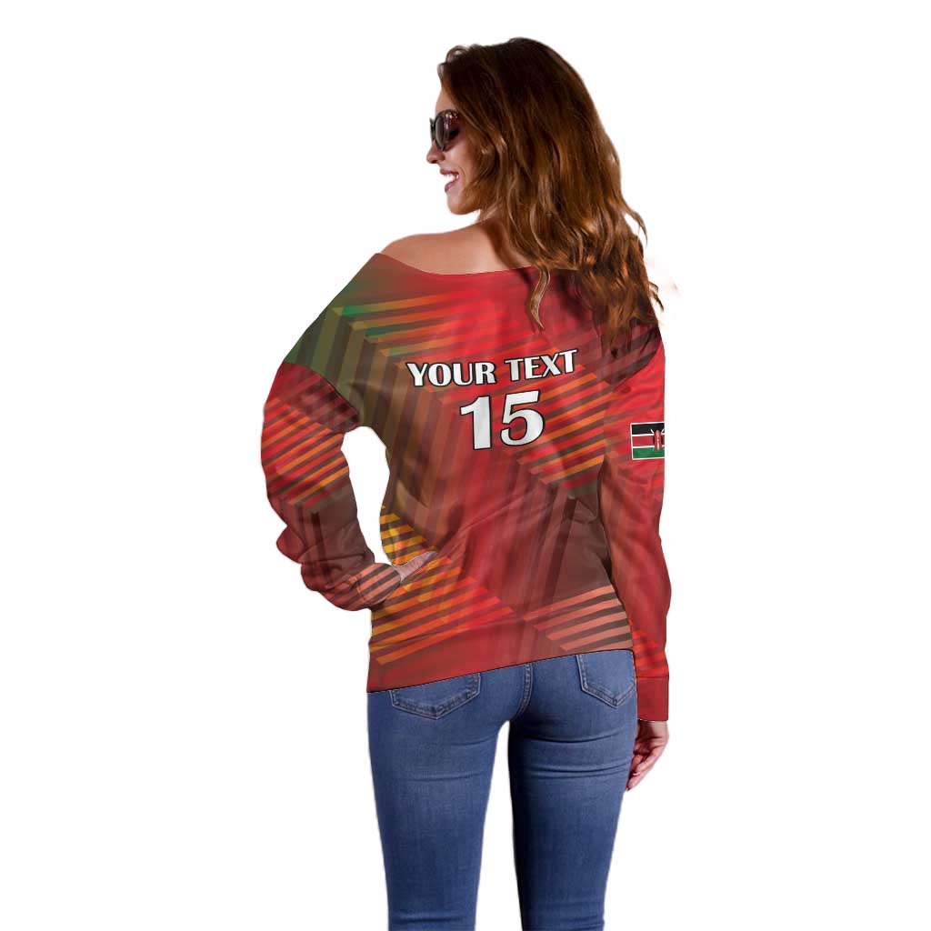 Kenya Athletics Off Shoulder Sweater Run Faster - Wonder Print Shop