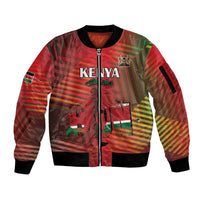 Kenya Athletics Sleeve Zip Bomber Jacket Run Faster - Wonder Print Shop