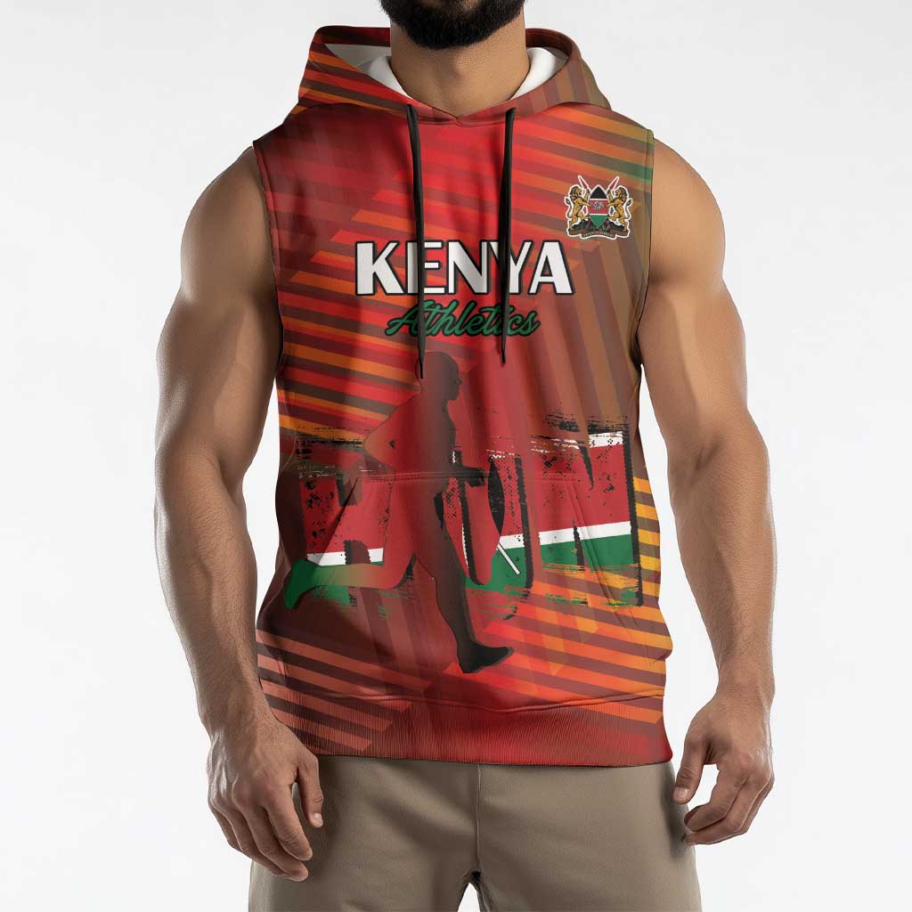 Kenya Athletics Sleeveless Hoodie Run Faster - Wonder Print Shop