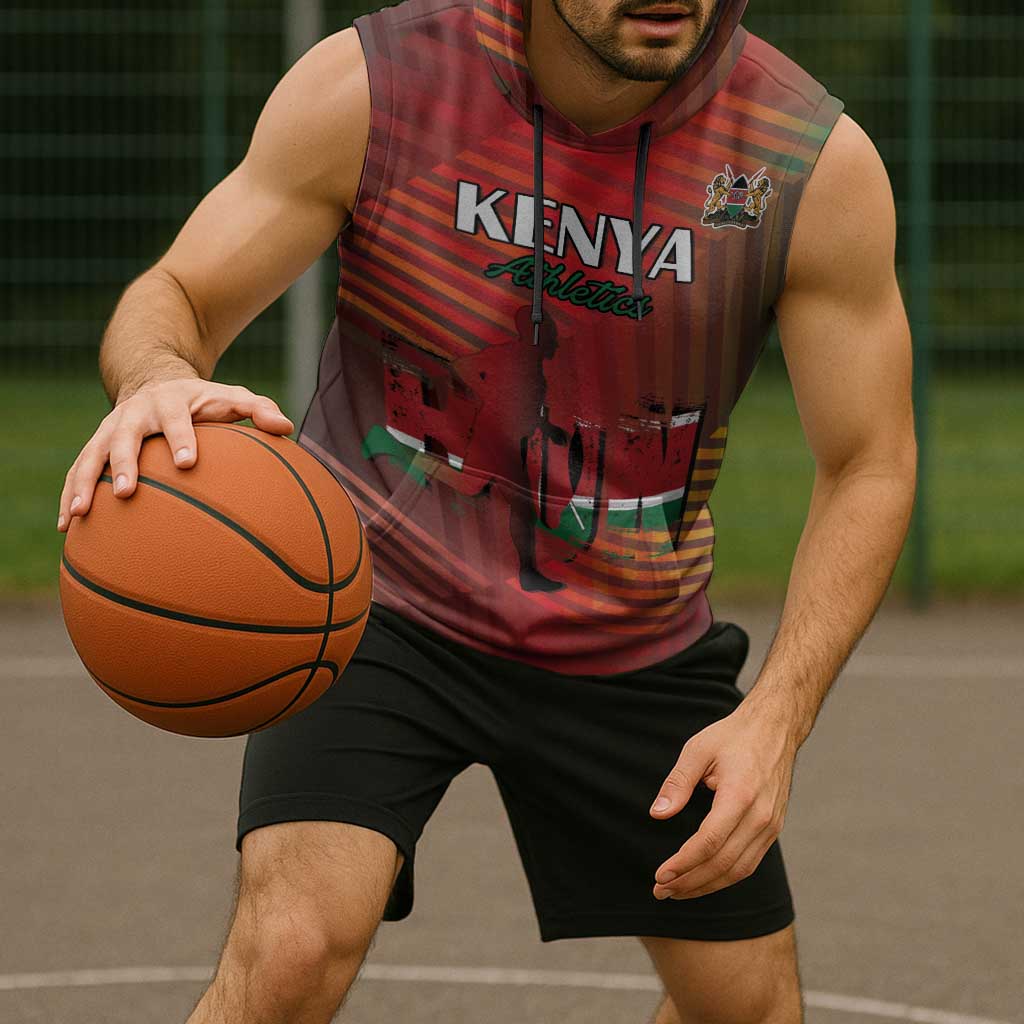 Kenya Athletics Sleeveless Hoodie Run Faster - Wonder Print Shop