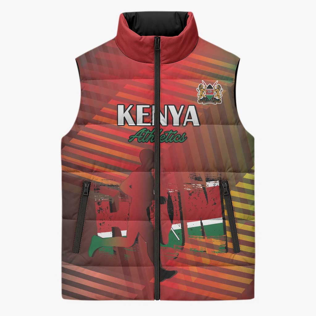 Kenya Athletics Sleeveless Puffer Jacket Run Faster - Wonder Print Shop