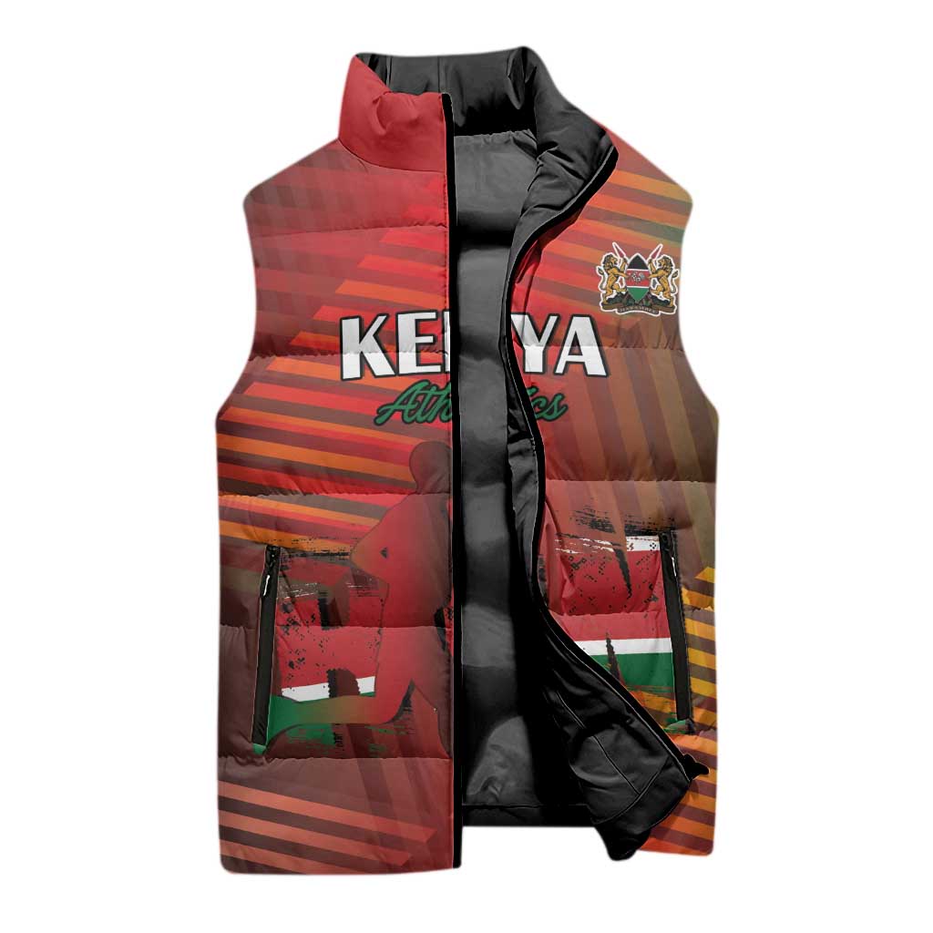Kenya Athletics Sleeveless Puffer Jacket Run Faster - Wonder Print Shop