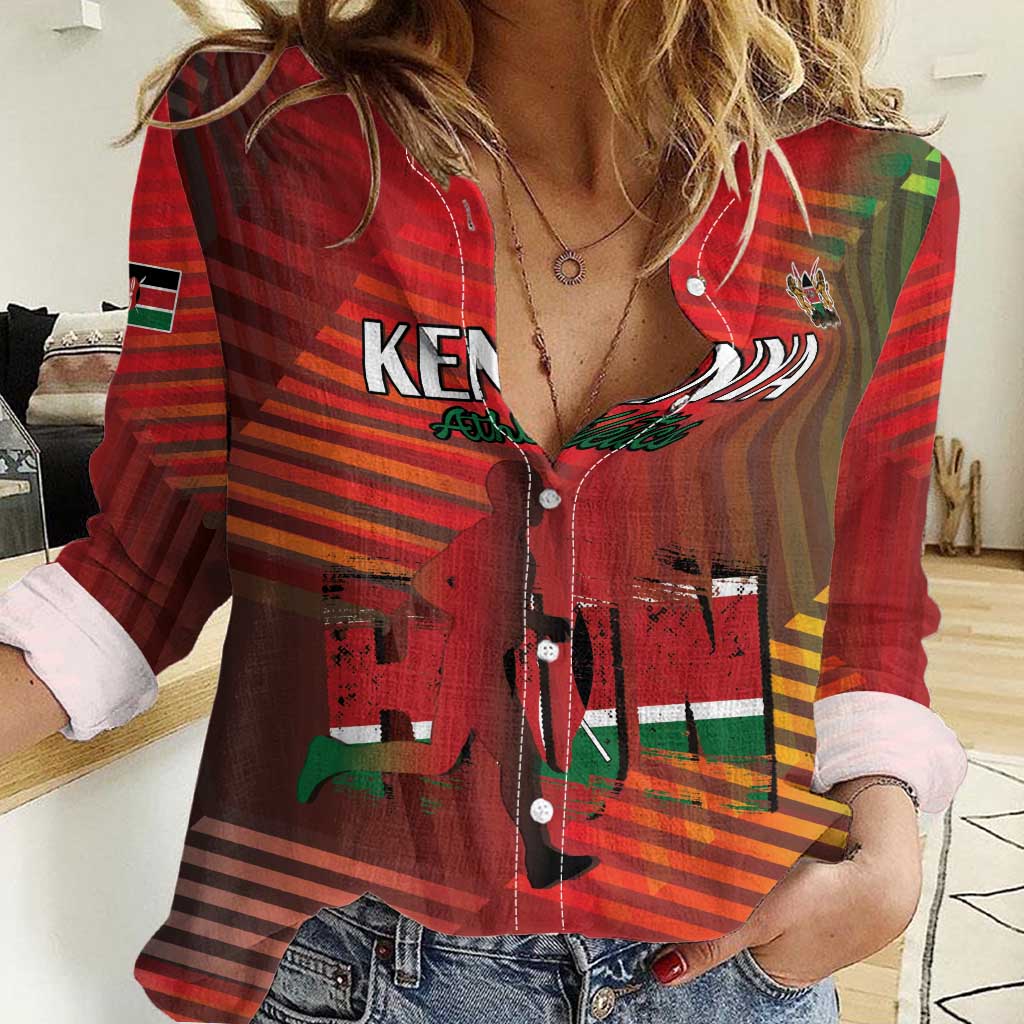 Kenya Athletics Women Casual Shirt Run Faster - Wonder Print Shop