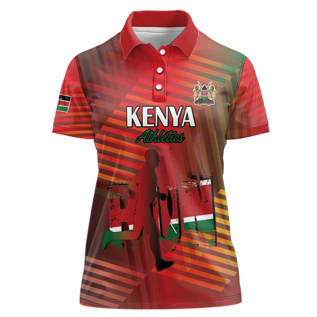 Kenya Athletics Women Polo Shirt Run Faster - Wonder Print Shop