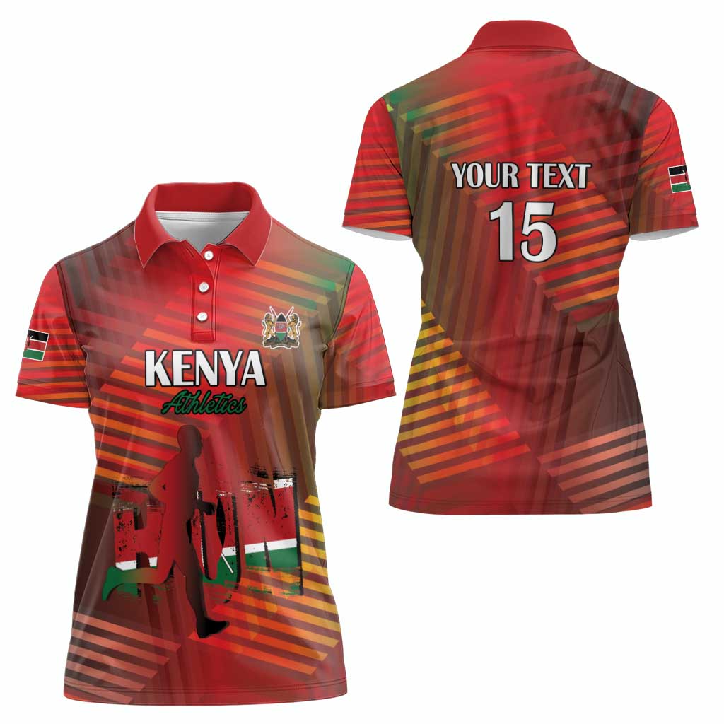 Kenya Athletics Women Polo Shirt Run Faster - Wonder Print Shop