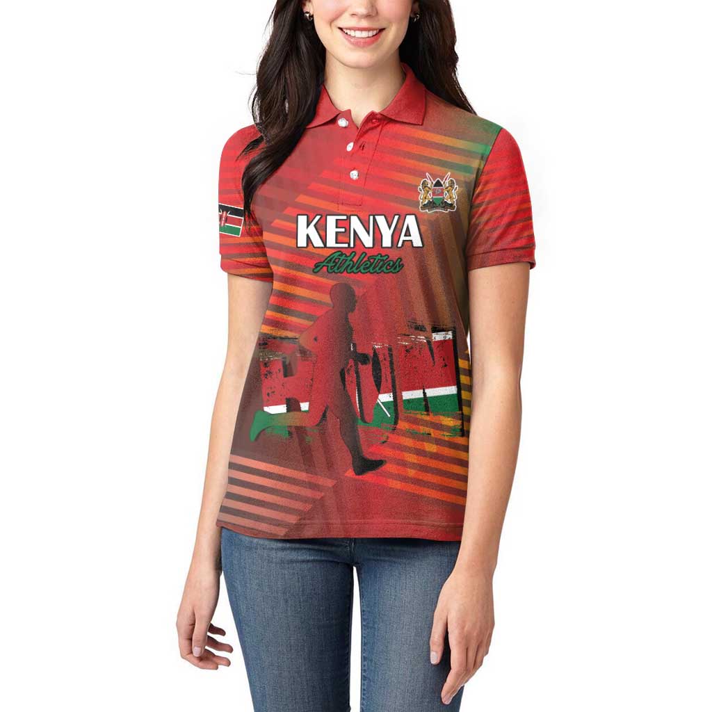 Kenya Athletics Women Polo Shirt Run Faster - Wonder Print Shop