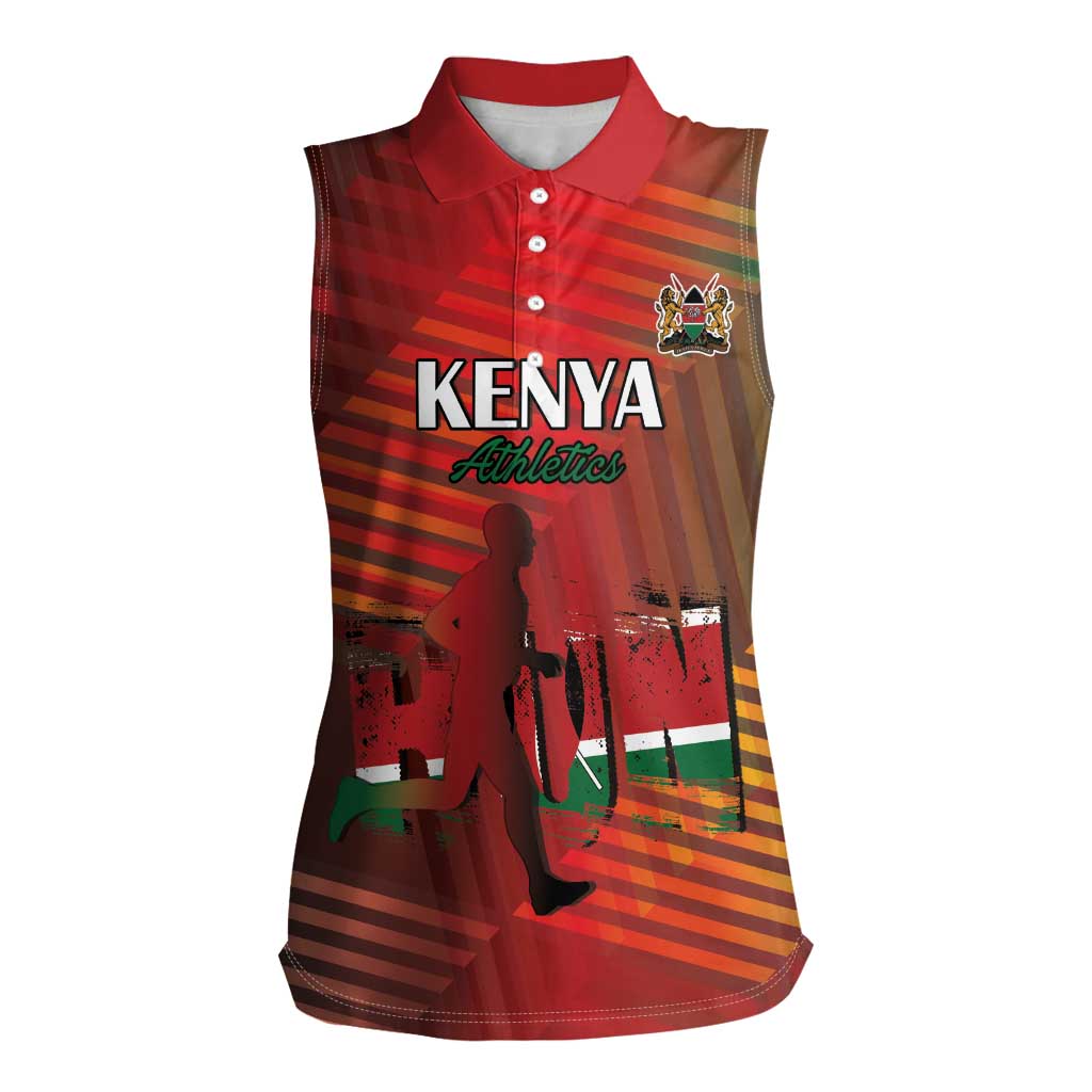 Kenya Athletics Women Sleeveless Polo Shirt Run Faster - Wonder Print Shop