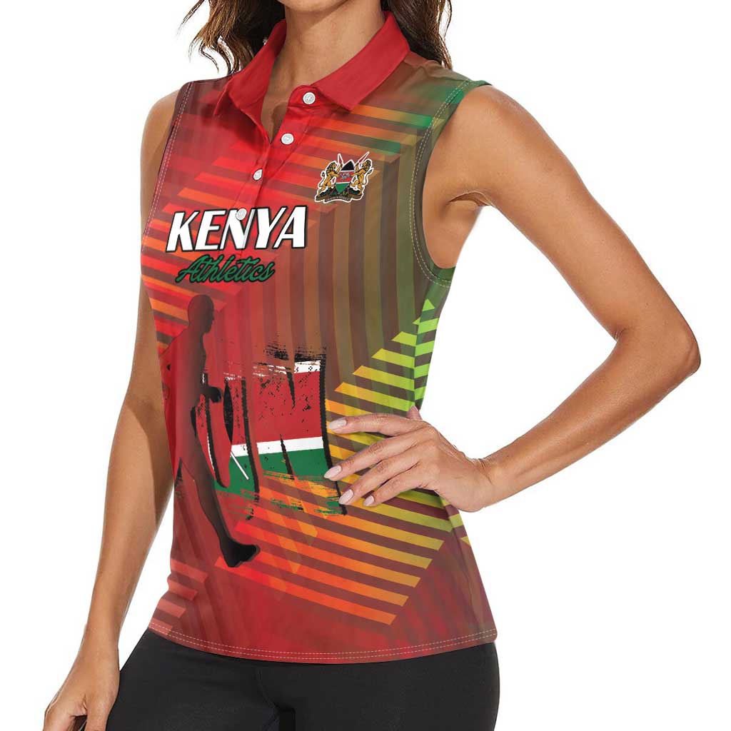 Kenya Athletics Women Sleeveless Polo Shirt Run Faster - Wonder Print Shop