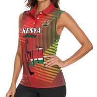 Kenya Athletics Women Sleeveless Polo Shirt Run Faster - Wonder Print Shop