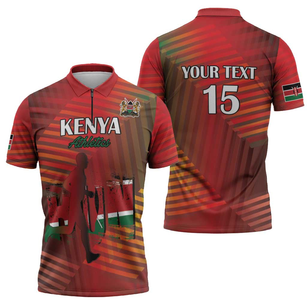 Kenya Athletics Zipper Polo Shirt Run Faster - Wonder Print Shop