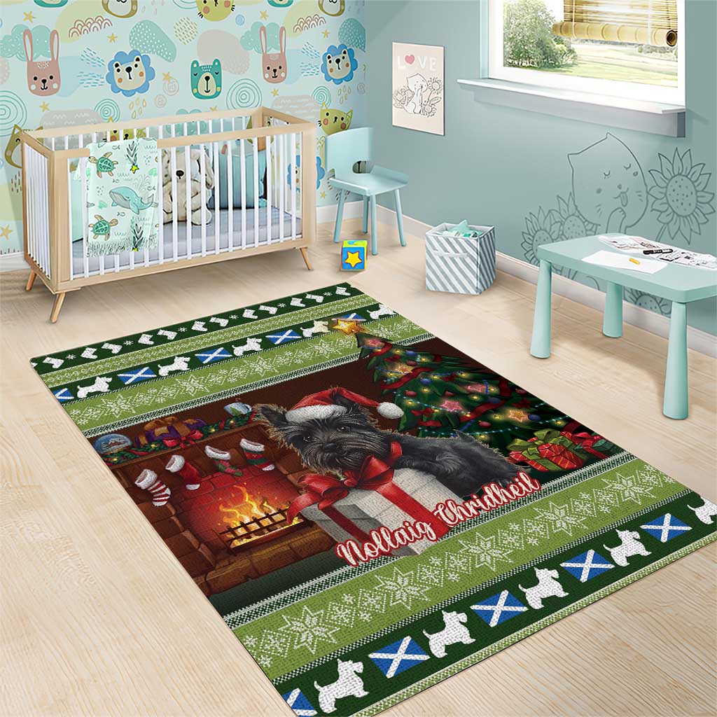 Scotland Christmas Area Rug Scottish Terrier - Nollaig Chridheil - Wonder Print Shop