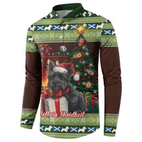 Scotland Christmas Button Sweatshirt Scottish Terrier - Nollaig Chridheil - Wonder Print Shop