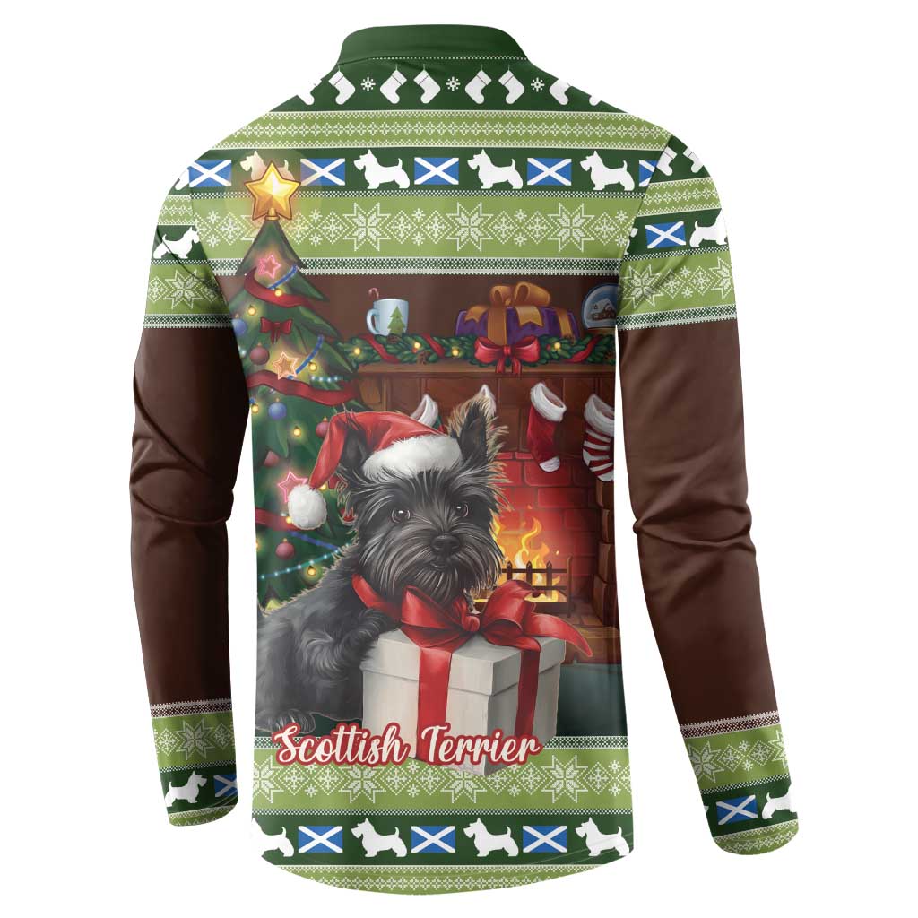 Scotland Christmas Button Sweatshirt Scottish Terrier - Nollaig Chridheil - Wonder Print Shop