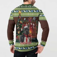 Scotland Christmas Button Sweatshirt Scottish Terrier - Nollaig Chridheil - Wonder Print Shop