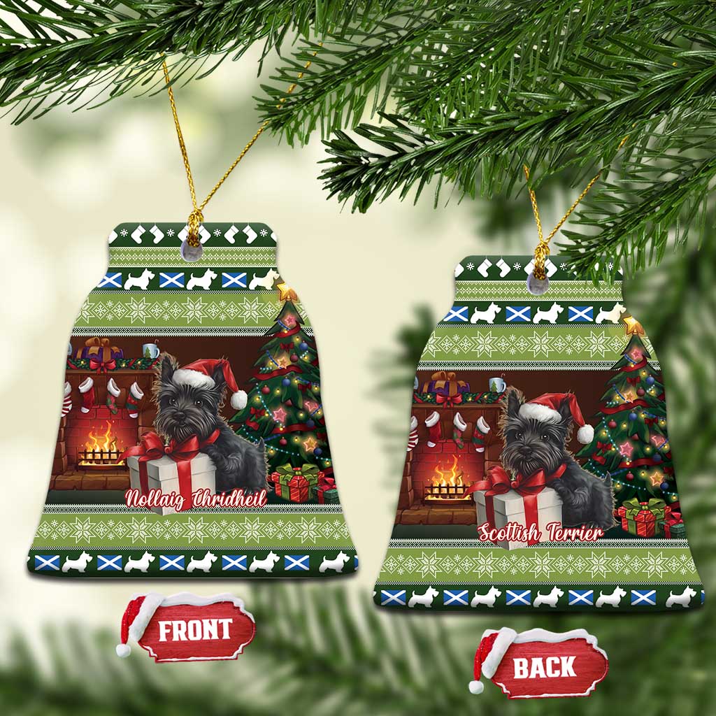 Scotland Christmas Ceramic Ornament Scottish Terrier - Nollaig Chridheil - Wonder Print Shop