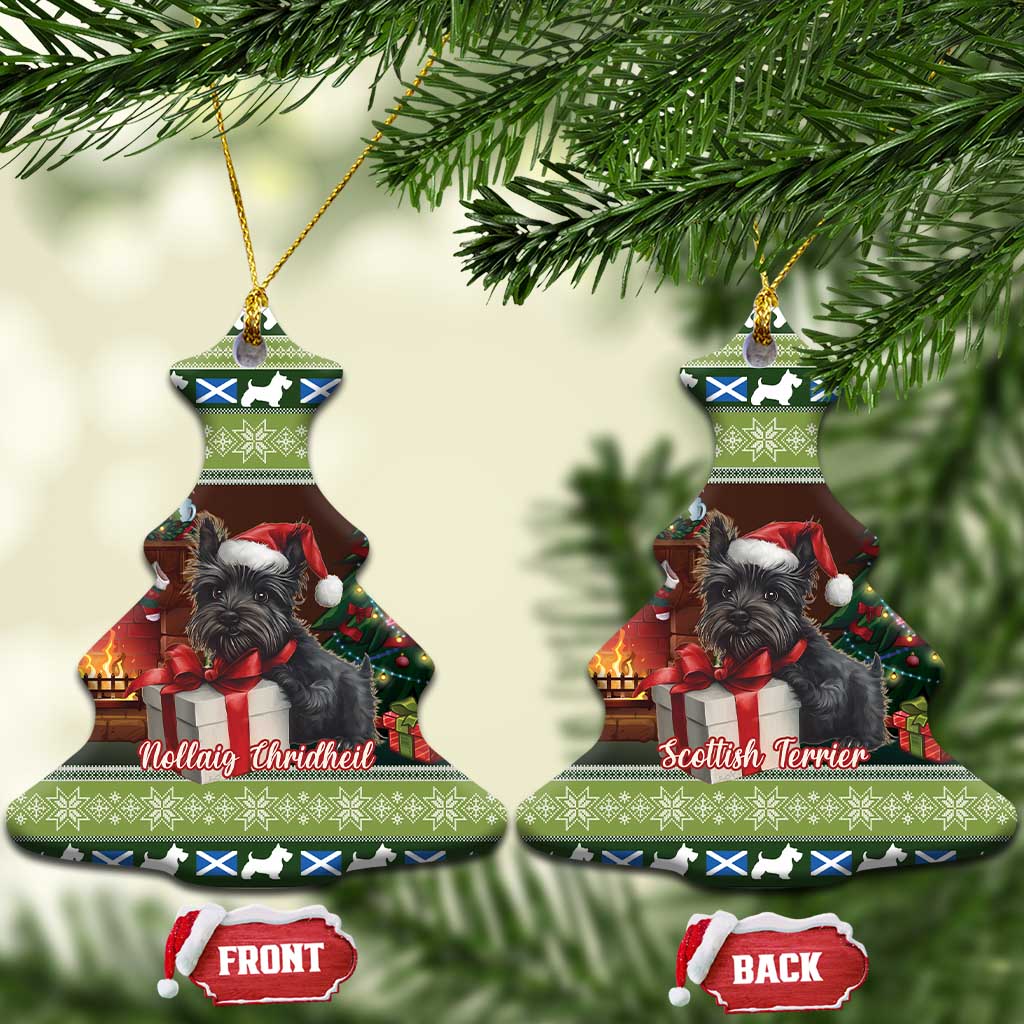 Scotland Christmas Ceramic Ornament Scottish Terrier - Nollaig Chridheil - Wonder Print Shop