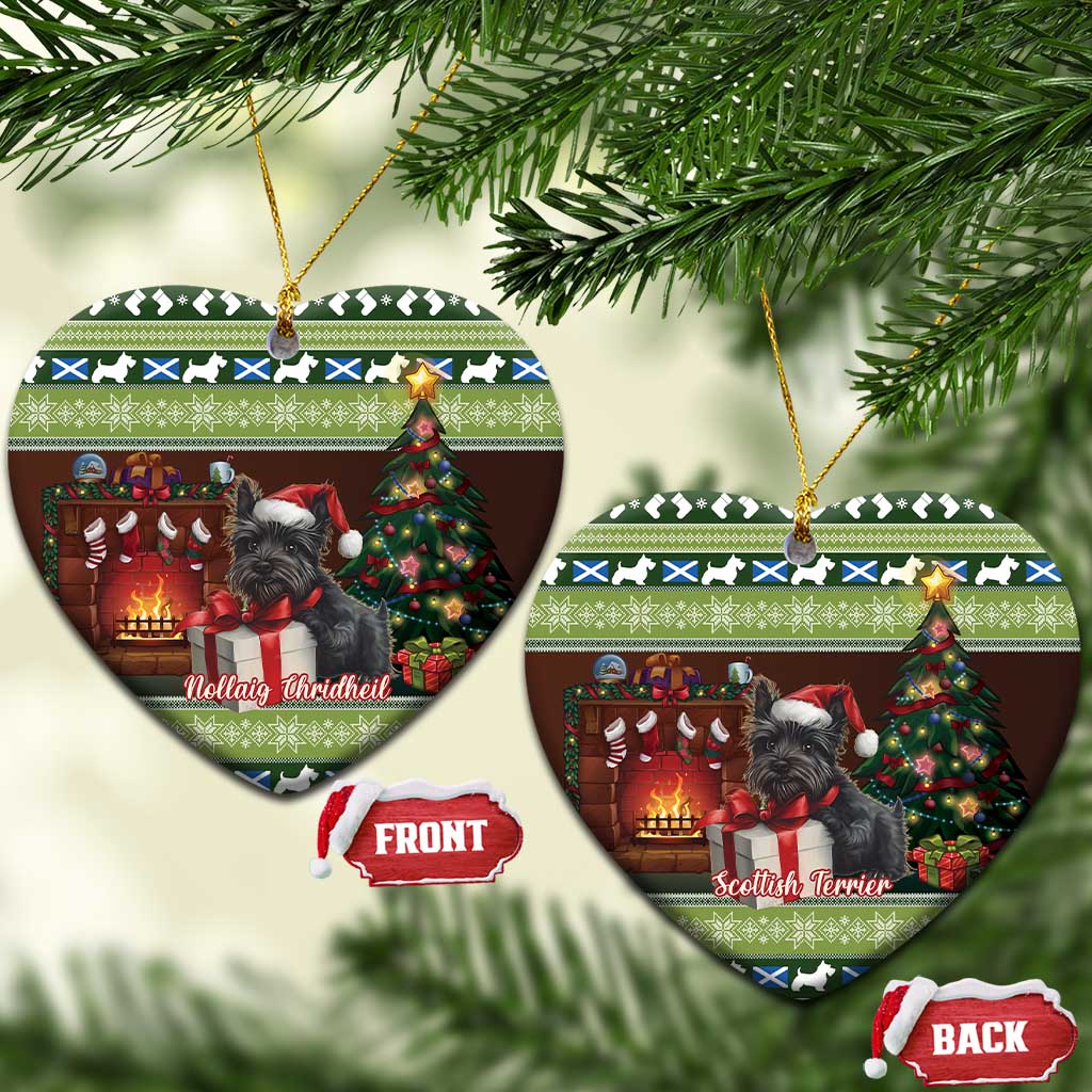 Scotland Christmas Ceramic Ornament Scottish Terrier - Nollaig Chridheil - Wonder Print Shop