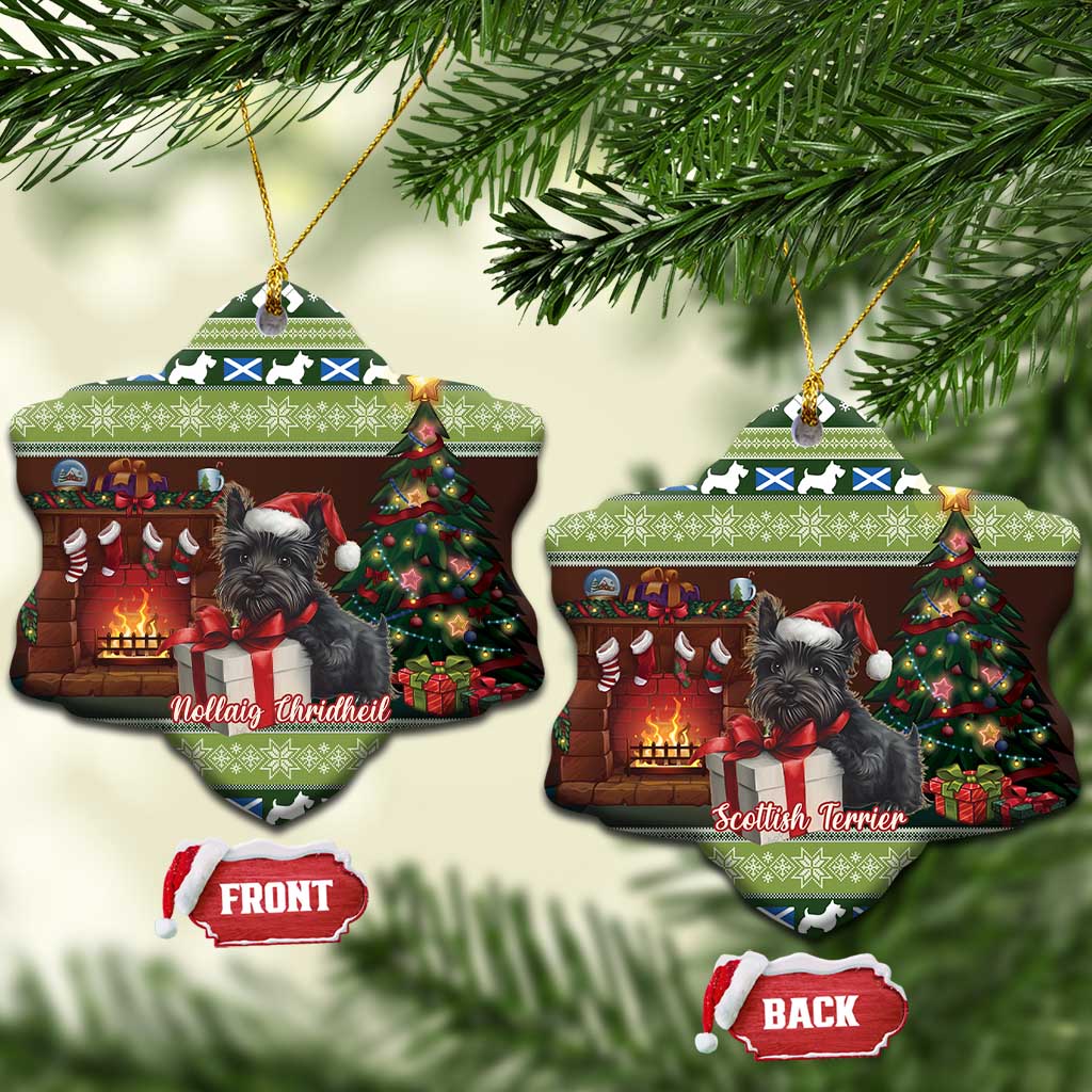 Scotland Christmas Ceramic Ornament Scottish Terrier - Nollaig Chridheil - Wonder Print Shop