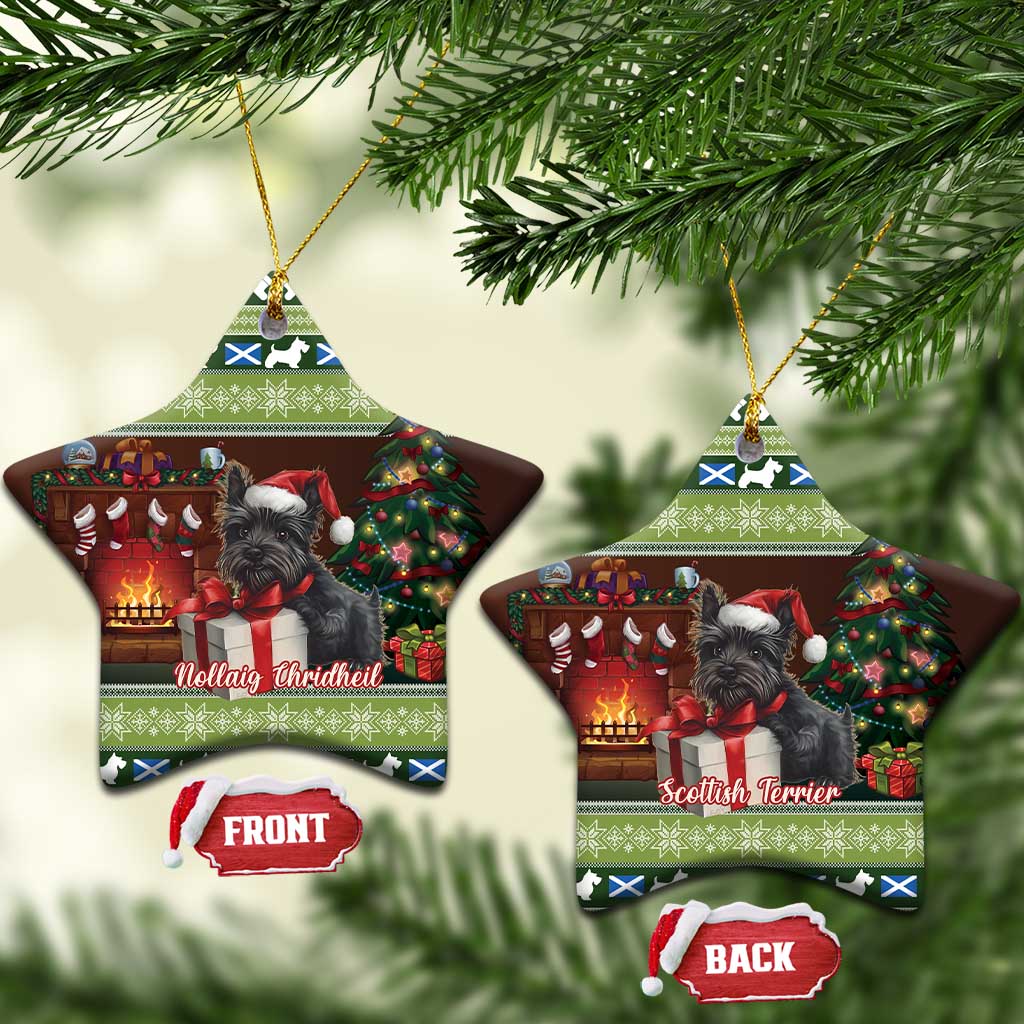 Scotland Christmas Ceramic Ornament Scottish Terrier - Nollaig Chridheil - Wonder Print Shop