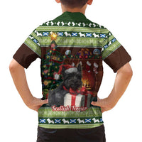 Scotland Christmas Family Matching Long Sleeve Bodycon Dress and Hawaiian Shirt Scottish Terrier - Nollaig Chridheil - Wonder Print Shop