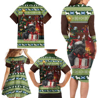 Scotland Christmas Family Matching Long Sleeve Bodycon Dress and Hawaiian Shirt Scottish Terrier - Nollaig Chridheil - Wonder Print Shop