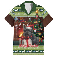 Scotland Christmas Family Matching Off The Shoulder Long Sleeve Dress and Hawaiian Shirt Scottish Terrier - Nollaig Chridheil - Wonder Print Shop