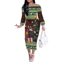 Scotland Christmas Family Matching Off The Shoulder Long Sleeve Dress and Hawaiian Shirt Scottish Terrier - Nollaig Chridheil - Wonder Print Shop