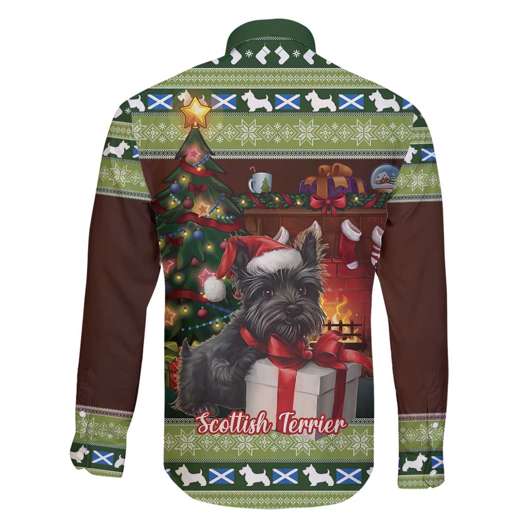 Scotland Christmas Family Matching Short Sleeve Bodycon Dress and Hawaiian Shirt Scottish Terrier - Nollaig Chridheil - Wonder Print Shop