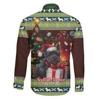 Scotland Christmas Family Matching Short Sleeve Bodycon Dress and Hawaiian Shirt Scottish Terrier - Nollaig Chridheil - Wonder Print Shop