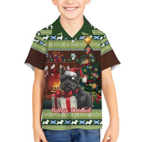 Scotland Christmas Family Matching Short Sleeve Bodycon Dress and Hawaiian Shirt Scottish Terrier - Nollaig Chridheil - Wonder Print Shop