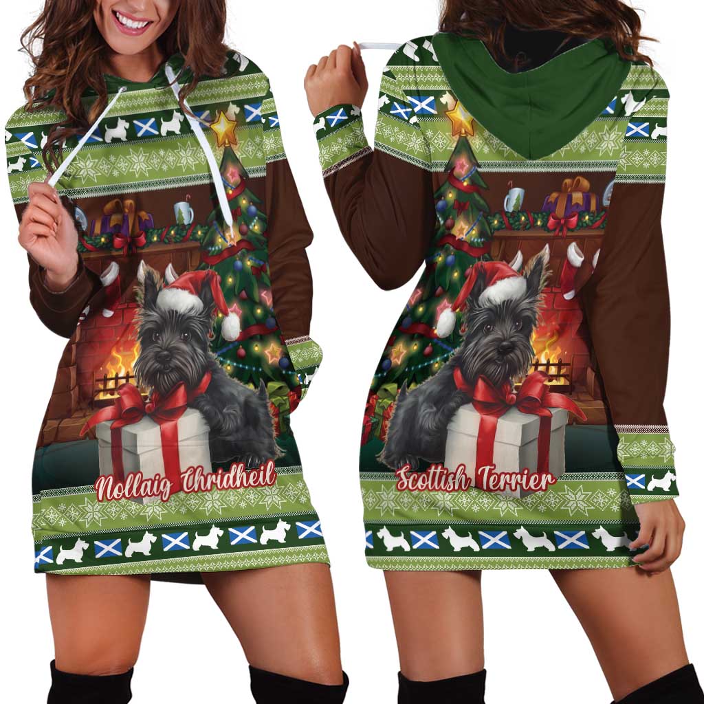 Scotland Christmas Hoodie Dress Scottish Terrier - Nollaig Chridheil - Wonder Print Shop