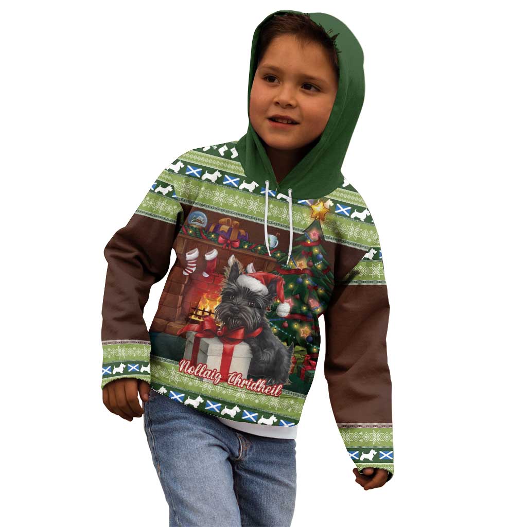 Scotland Christmas Kid Hoodie Scottish Terrier - Nollaig Chridheil - Wonder Print Shop