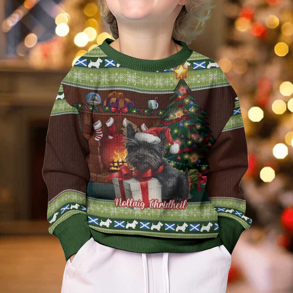 Scotland Christmas Kid Ugly Christmas Sweater Scottish Terrier - Nollaig Chridheil - Wonder Print Shop