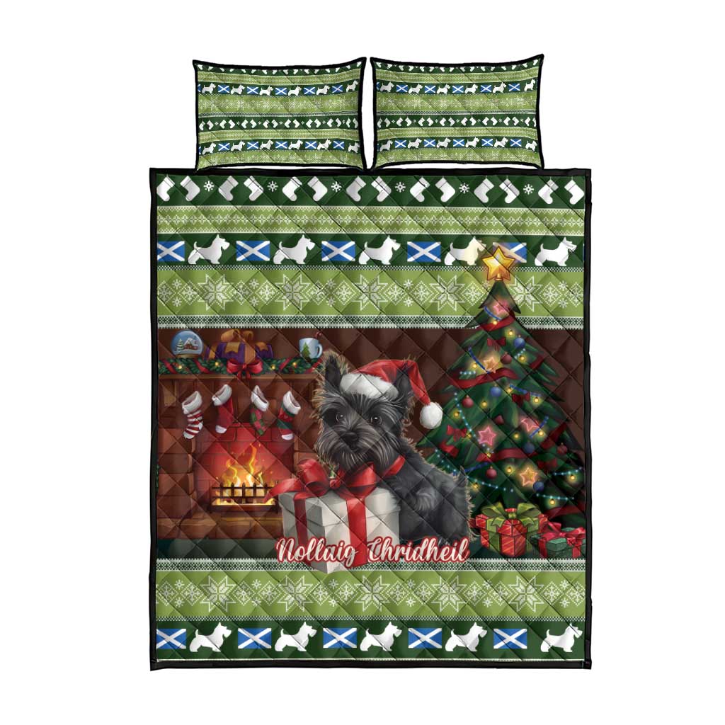 Scotland Christmas Quilt Bed Set Scottish Terrier - Nollaig Chridheil - Wonder Print Shop