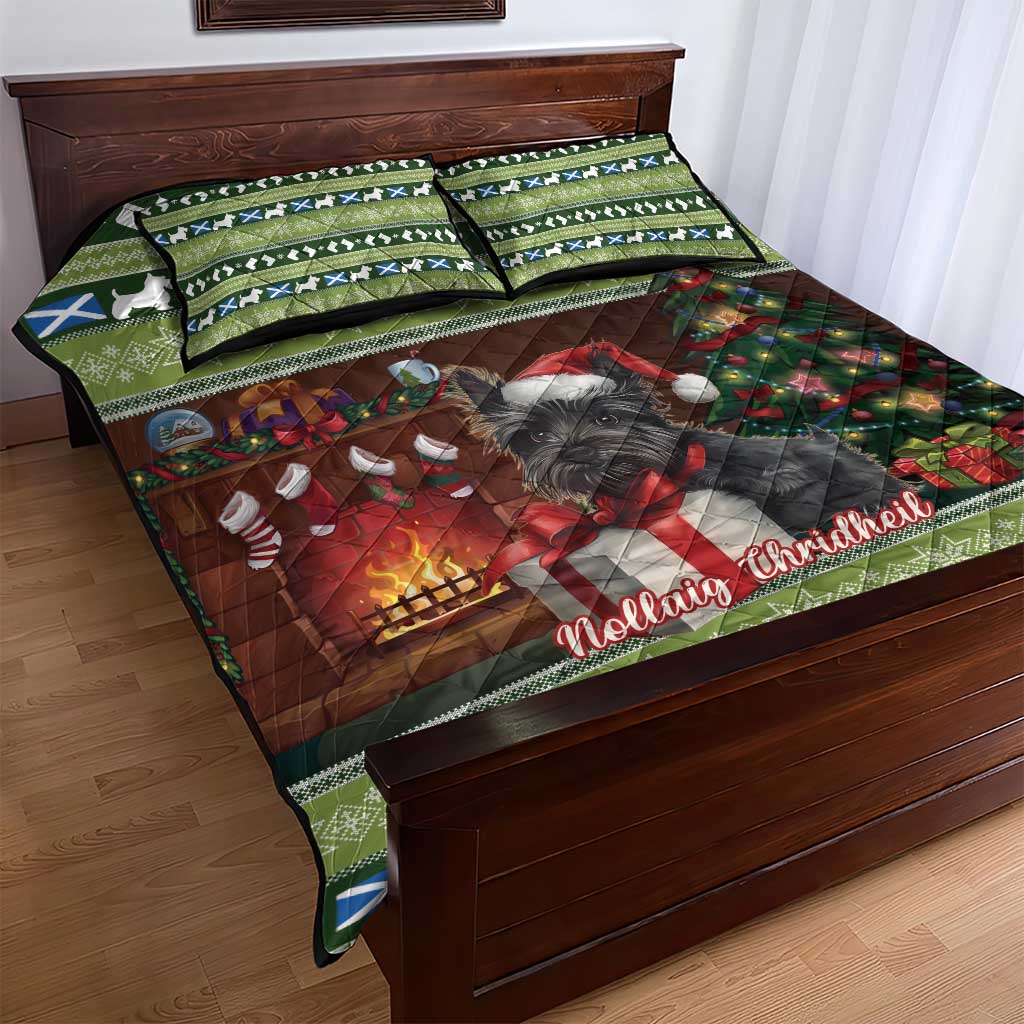 Scotland Christmas Quilt Bed Set Scottish Terrier - Nollaig Chridheil - Wonder Print Shop