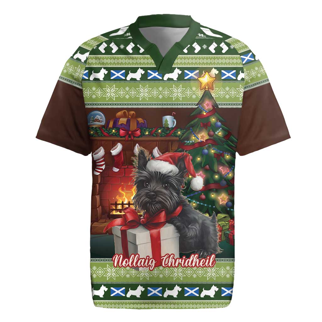 Scotland Christmas Rugby Jersey Scottish Terrier - Nollaig Chridheil - Wonder Print Shop