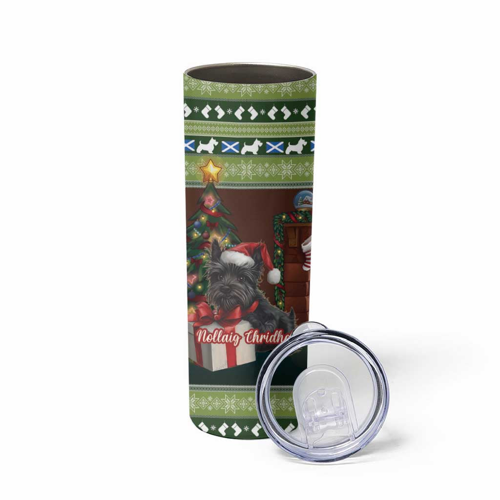 Scotland Christmas Skinny Tumbler Scottish Terrier - Nollaig Chridheil - Wonder Print Shop