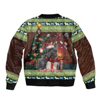 Scotland Christmas Sleeve Zip Bomber Jacket Scottish Terrier - Nollaig Chridheil - Wonder Print Shop