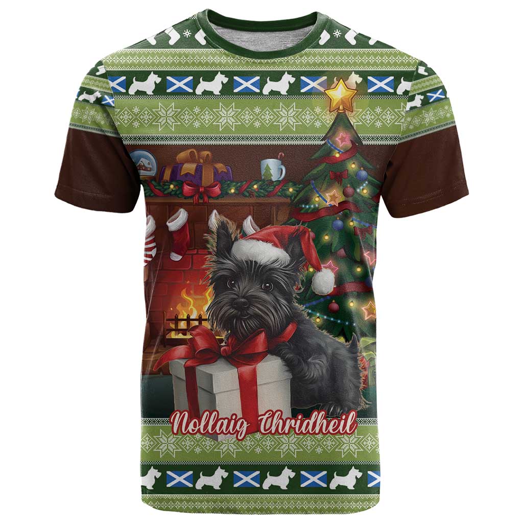 Scotland Christmas T Shirt Scottish Terrier - Nollaig Chridheil - Wonder Print Shop