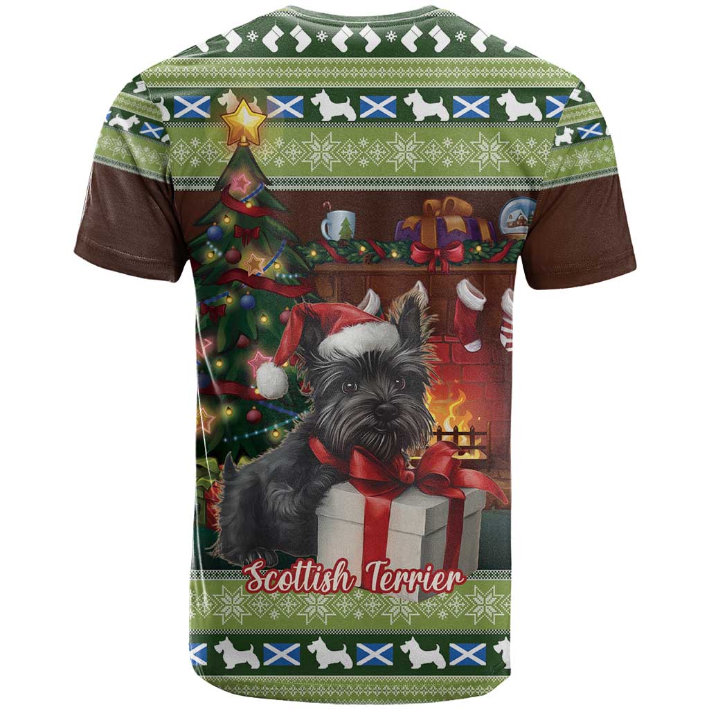 Scotland Christmas T Shirt Scottish Terrier - Nollaig Chridheil - Wonder Print Shop