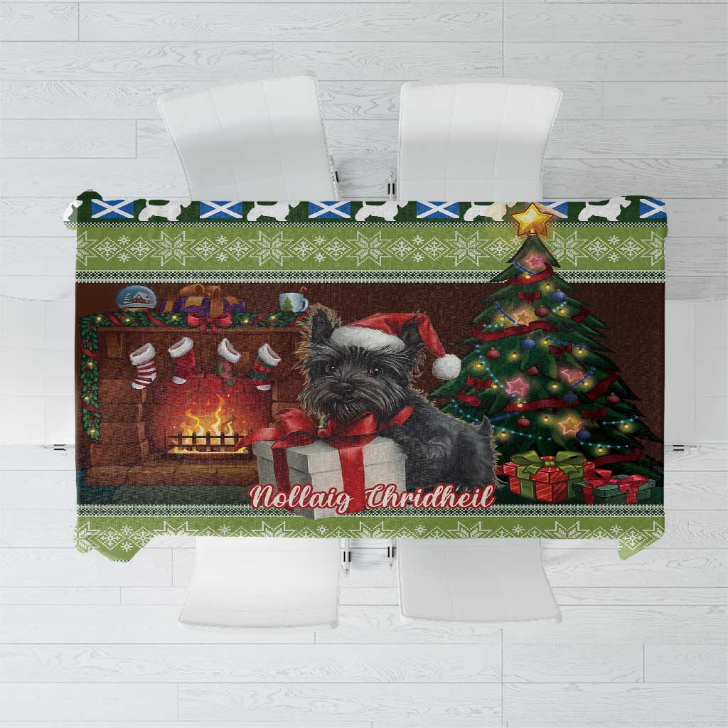 Scotland Christmas Tablecloth Scottish Terrier - Nollaig Chridheil - Wonder Print Shop