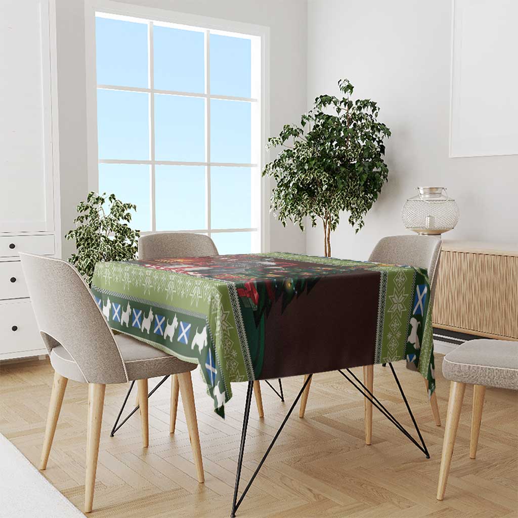 Scotland Christmas Tablecloth Scottish Terrier - Nollaig Chridheil - Wonder Print Shop