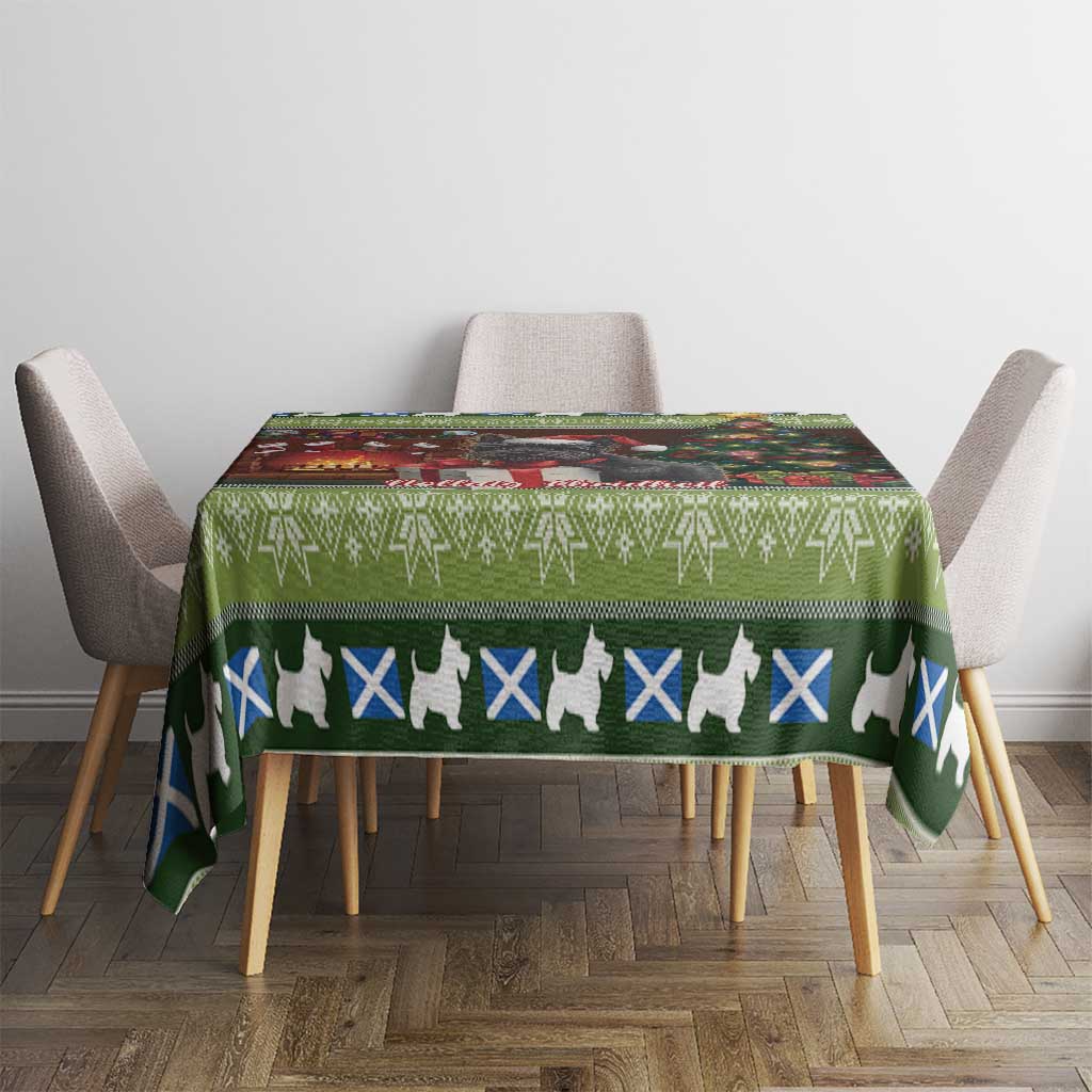 Scotland Christmas Tablecloth Scottish Terrier - Nollaig Chridheil - Wonder Print Shop